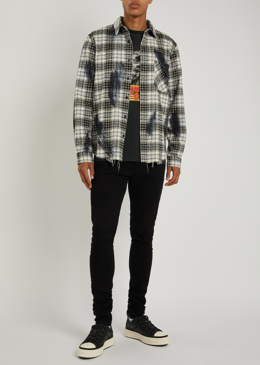 AMIRI MA Quad bleached flannel shirt | Harvey Nichols AMIRI MA Quad bleached flannel shirt | Harvey Nichols