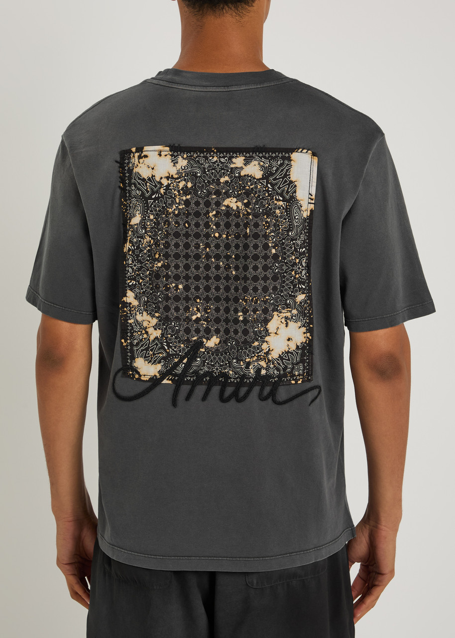 AMIRI Bleach Bandana Patch logo cotton T-shirt | Harvey Nichols AMIRI Bleach Bandana Patch logo cotton T-shirt | Harvey Nichols