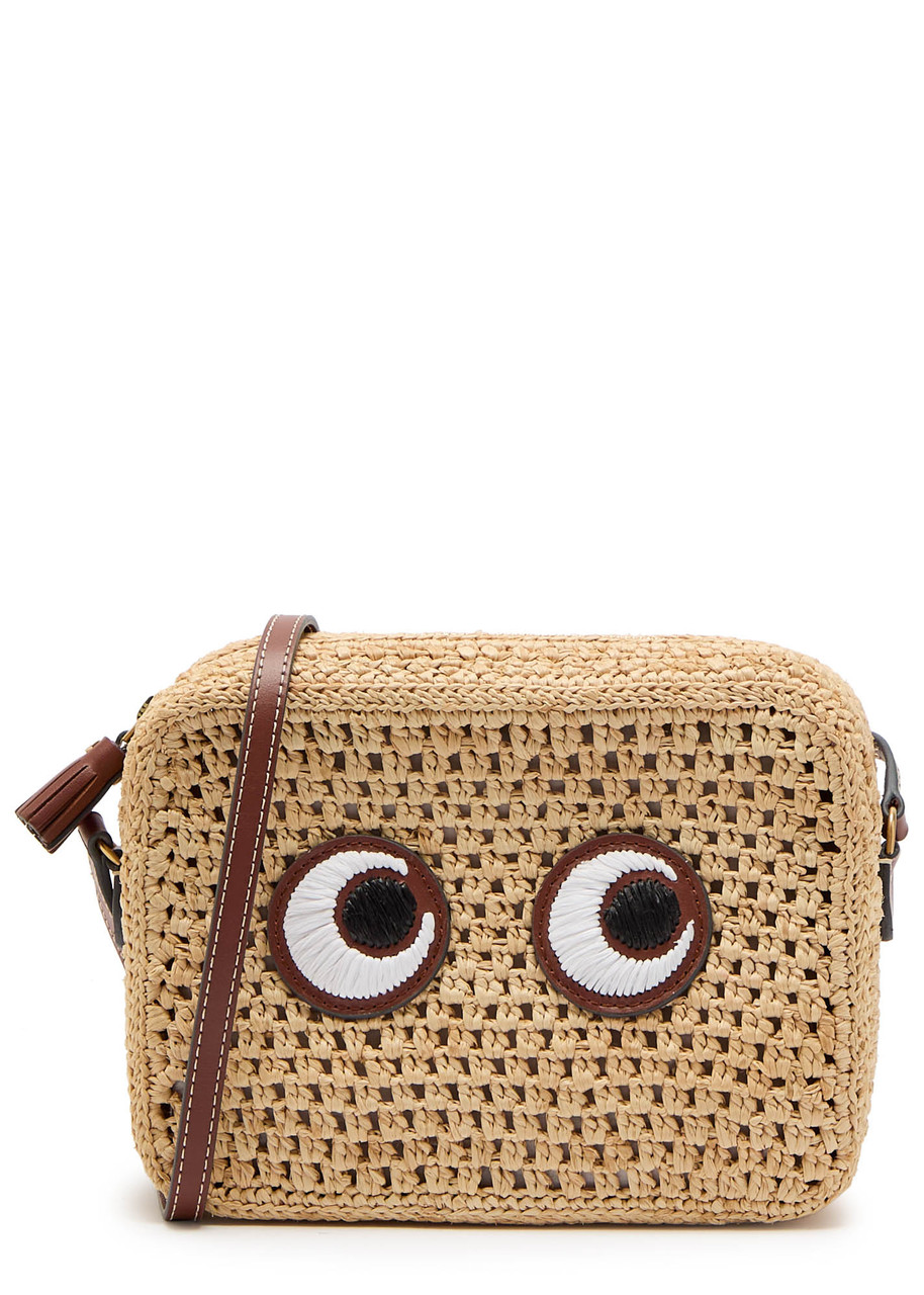ANYA HINDMARCH Eyes raffia cross-body bag | Harvey Nichols