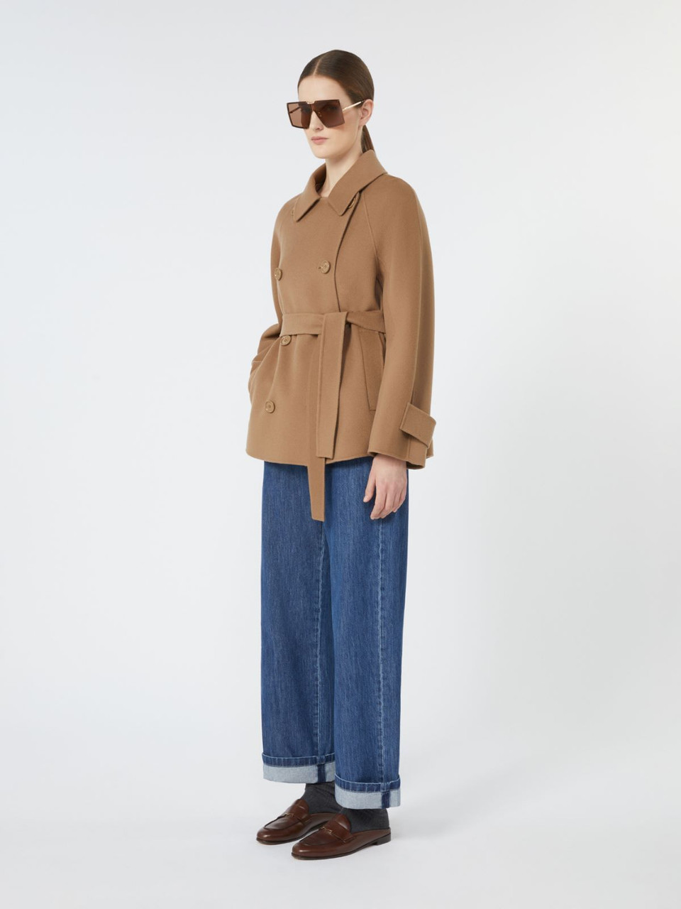 Max Mara Short double-faced wool trench coat - Coats