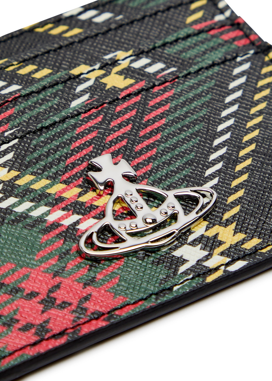 VIVIENNE WESTWOOD Tartan-print faux saffiano leather card holder