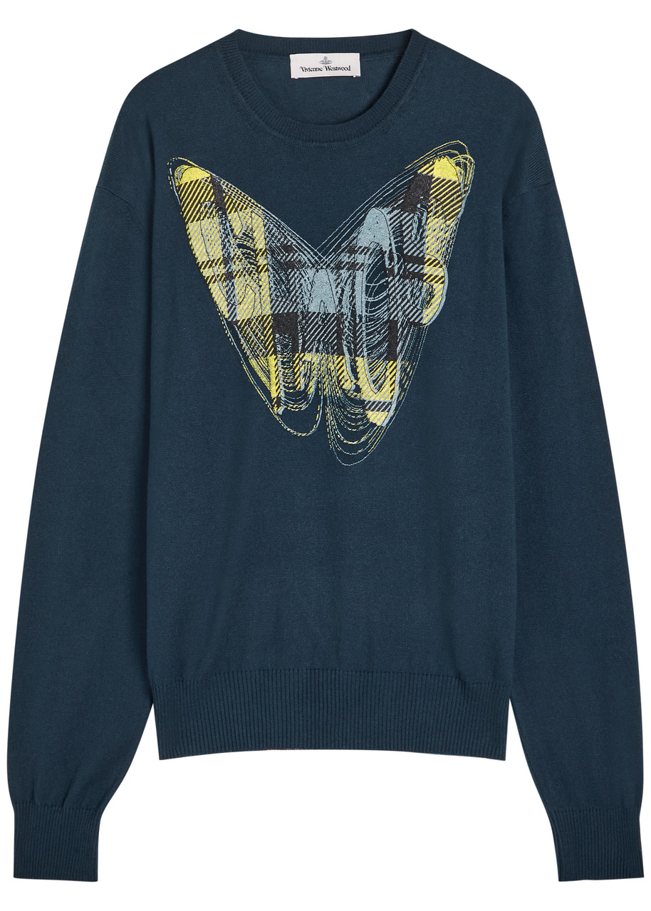 VIVIENNE WESTWOOD Chaos printed cotton and cashmere-blend jumper