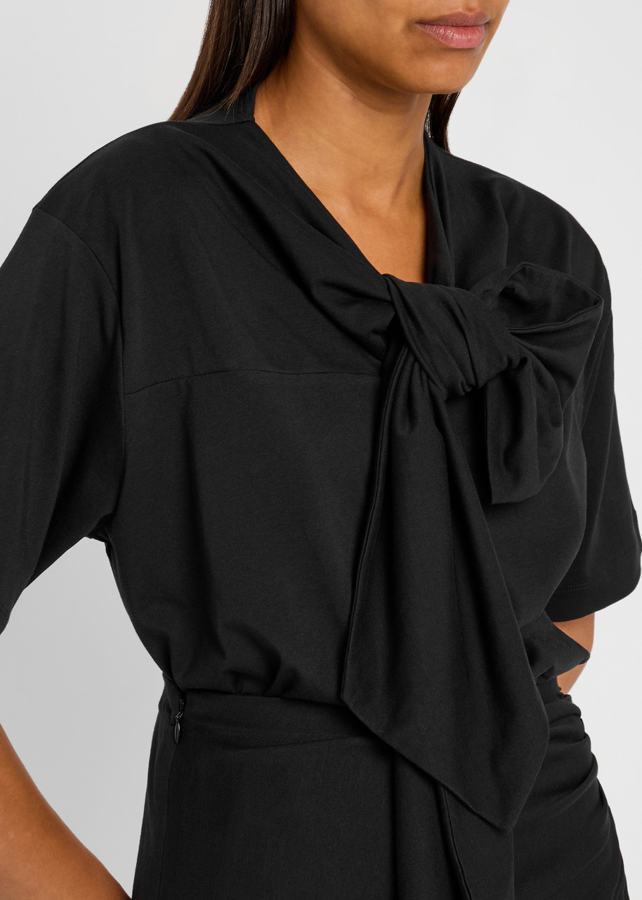 DRIES VAN NOTEN Hebitta knotted cotton T-shirt | Harvey Nichols