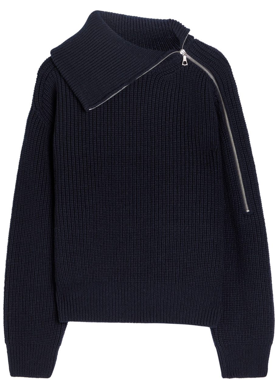 DRIES VAN NOTEN Talim asymmetric ribbed-knit jumper | Harvey Nichols