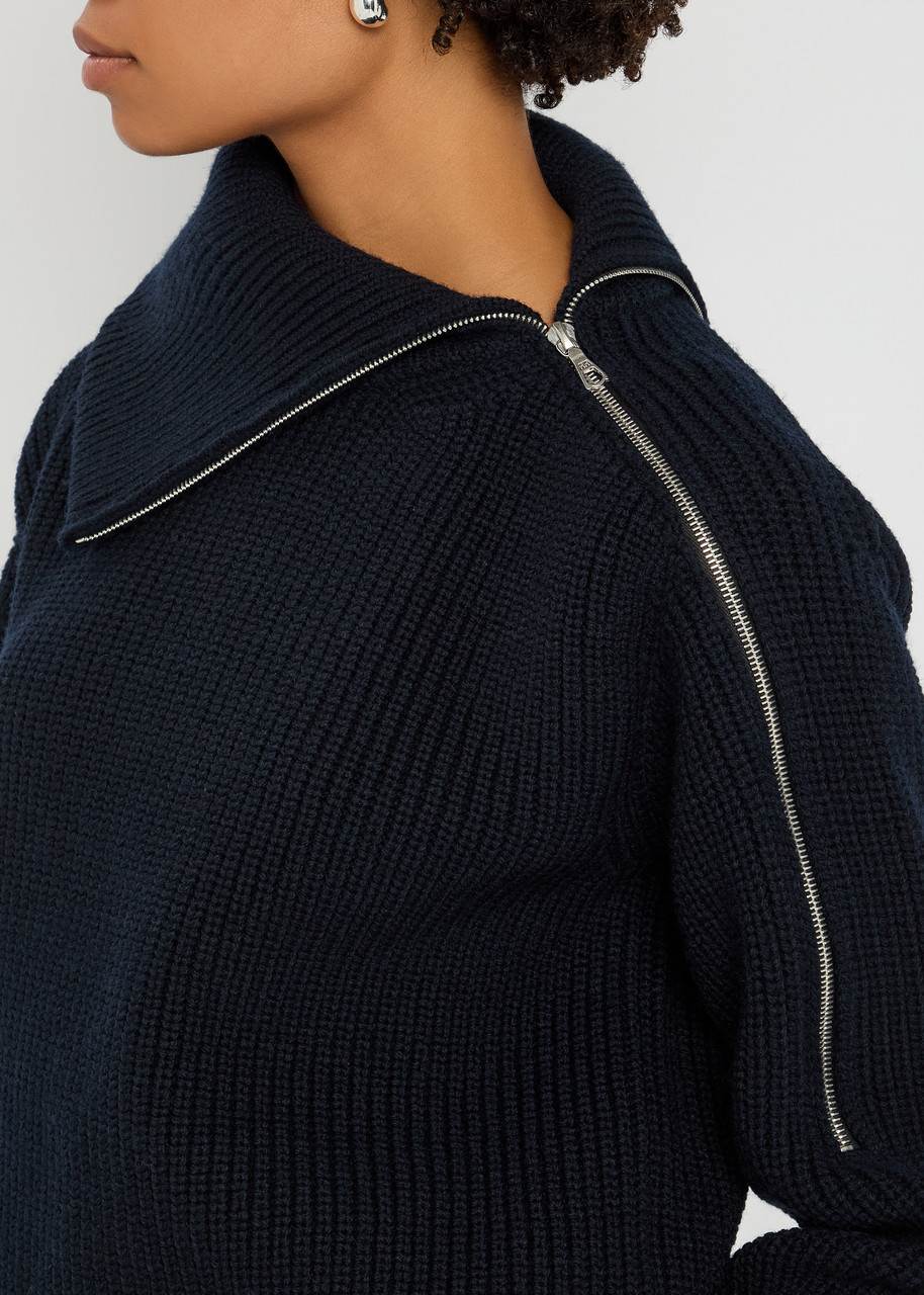 DRIES VAN NOTEN Talim asymmetric ribbed-knit jumper | Harvey Nichols