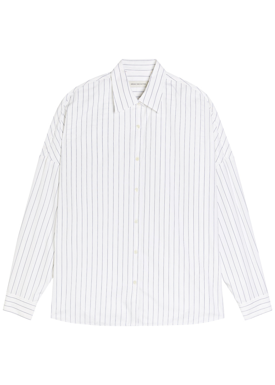 DRIES VAN NOTEN Casia pinstriped cotton-poplin shirt | Harvey Nichols