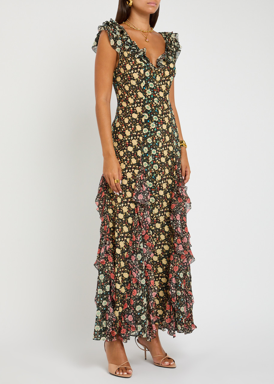 RIXO Ambika floral-print silk-chiffon maxi dress | Harvey Nichols