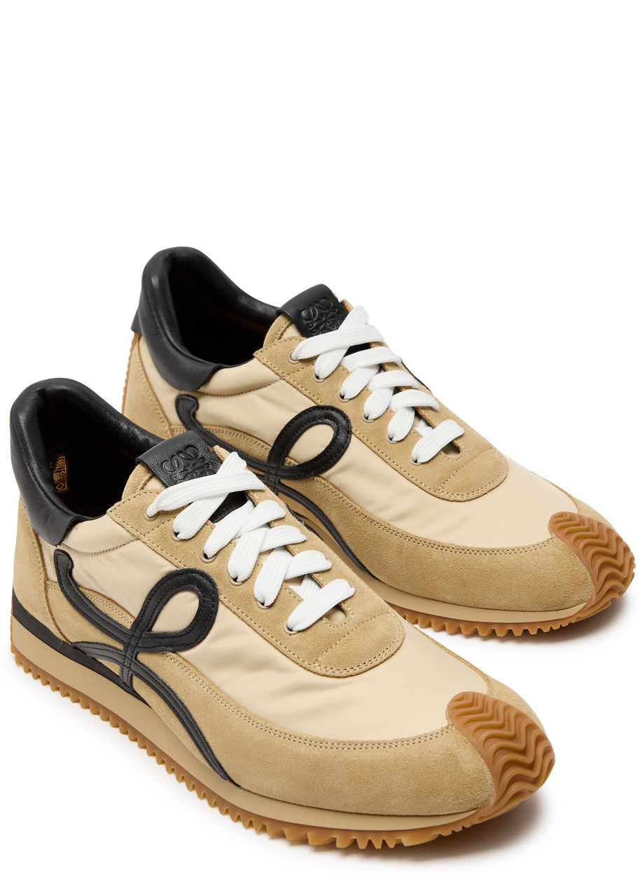 LOEWE Flow Runner panelled brushed suede sneakers | Harvey Nichols