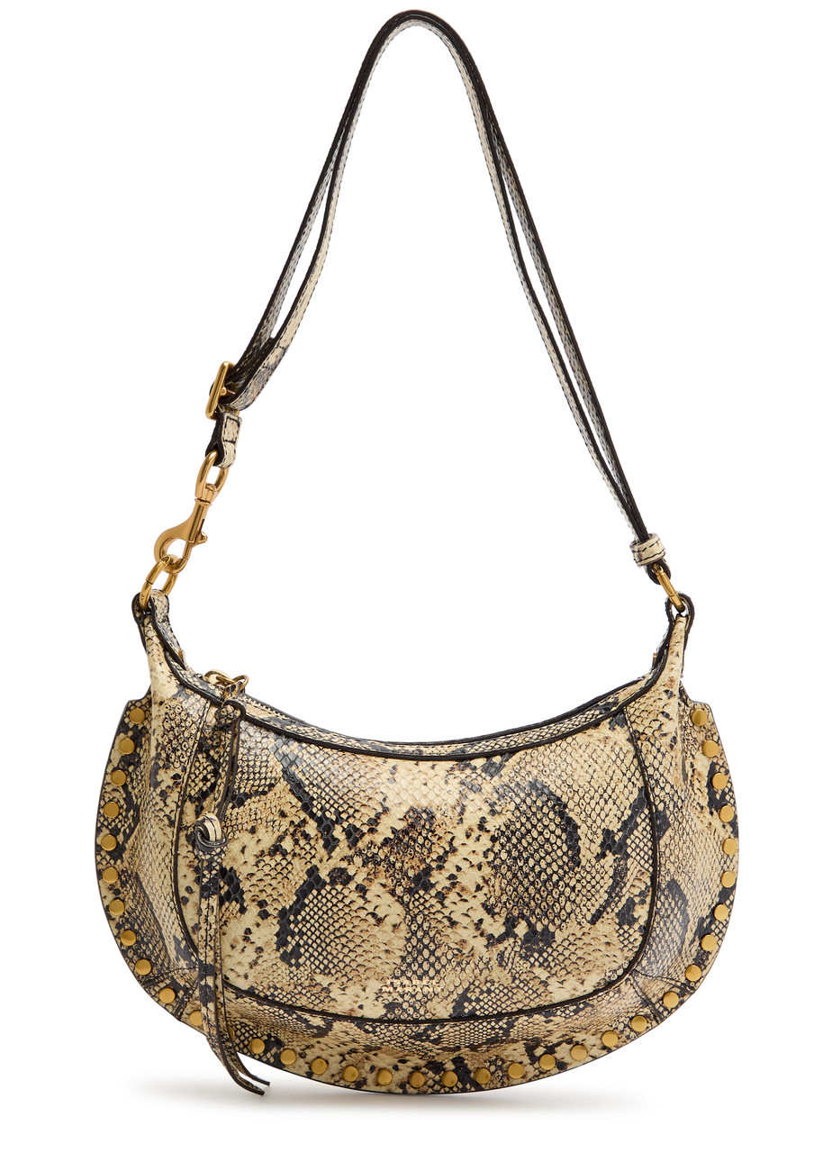 ISABEL MARANT Oskan Moon python-effect leather shoulder bag