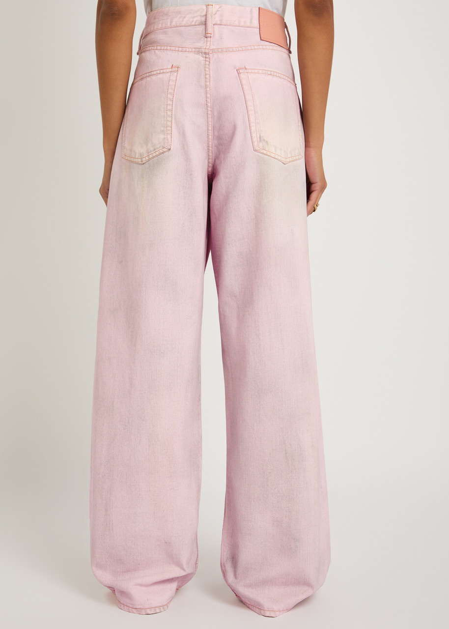 ACNE STUDIOS Dirt-effect wide-leg jeans | Harvey Nichols