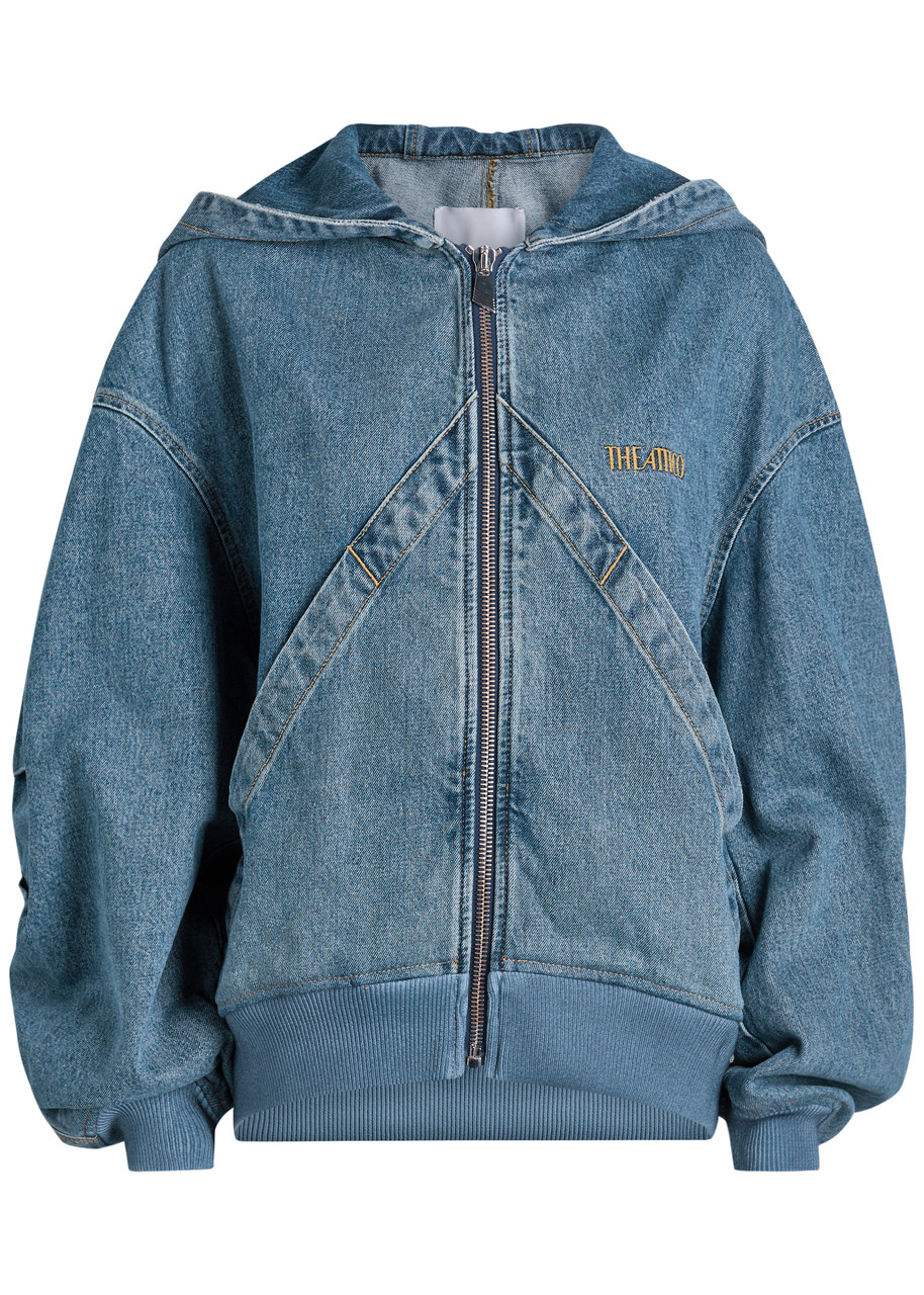 THE ATTICO Hooded denim bomber jacket | Harvey Nichols