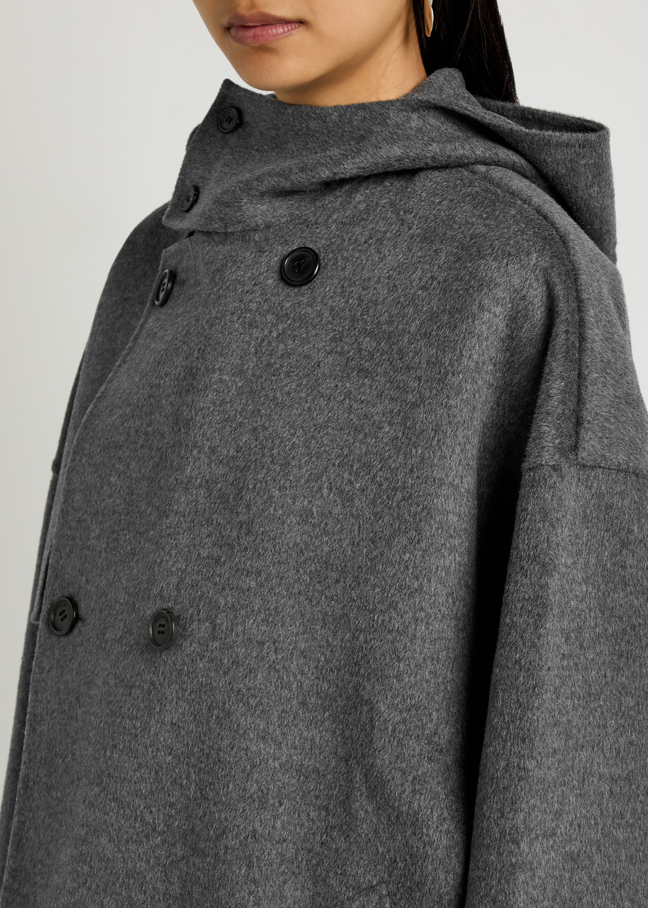 JW ANDERSON Double-breasted hooded wool pea coat | Harvey Nichols