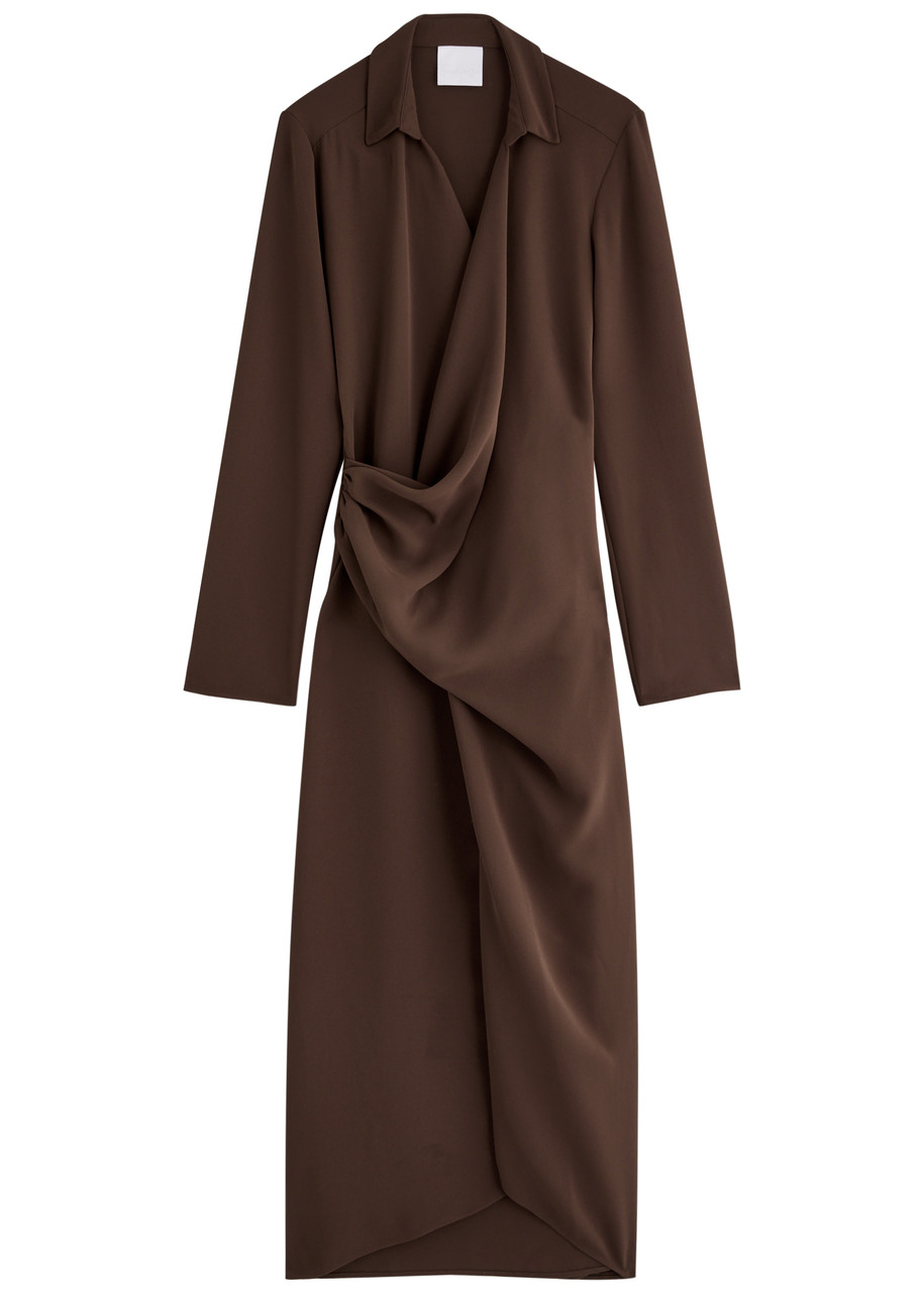 PARIS GEORGIA Simone draped midi shirt dress | Harvey Nichols
