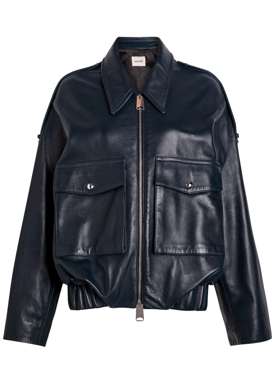 KHAITE Oweny leather jacket | Harvey Nichols