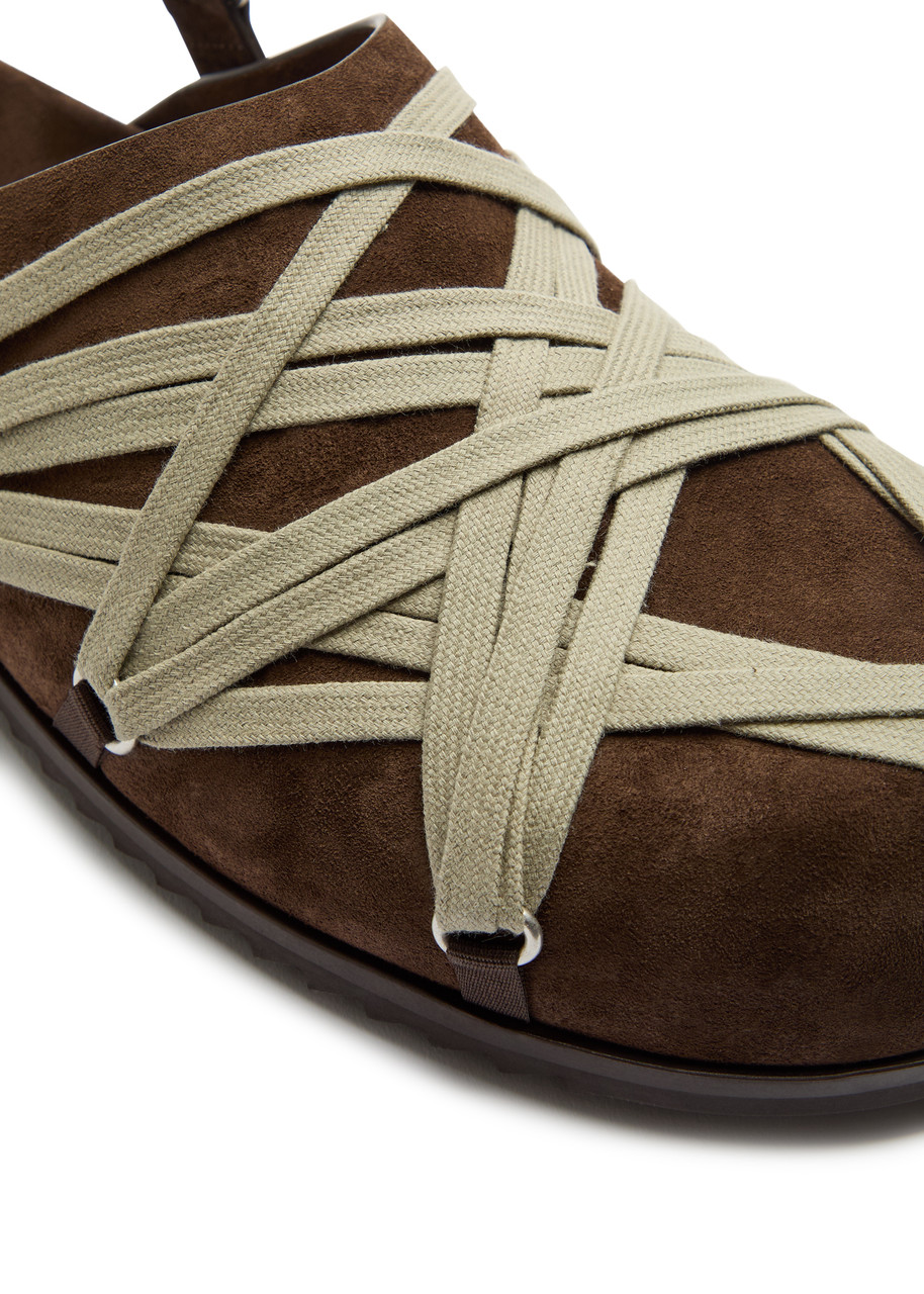 RICK OWENS Mega Lace suede mules Harvey Nichols