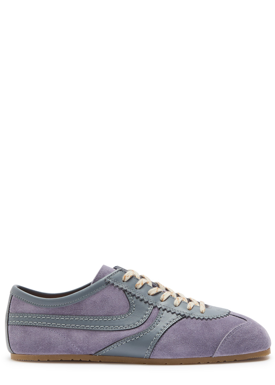 DRIES VAN NOTEN Dustin panelled suede sneakers | Harvey Nichols