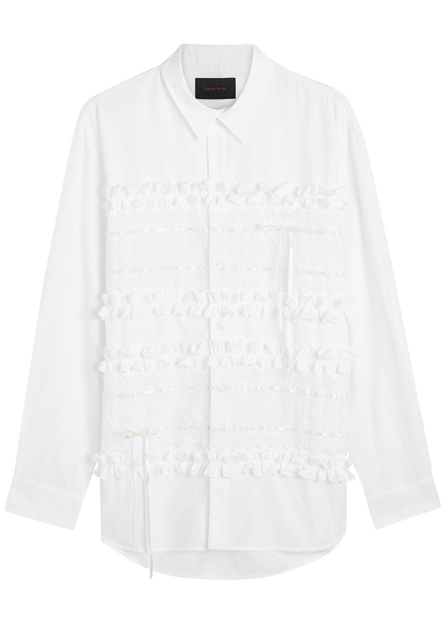 SIMONE ROCHA Ruffled panelled cotton shirt | Harvey Nichols