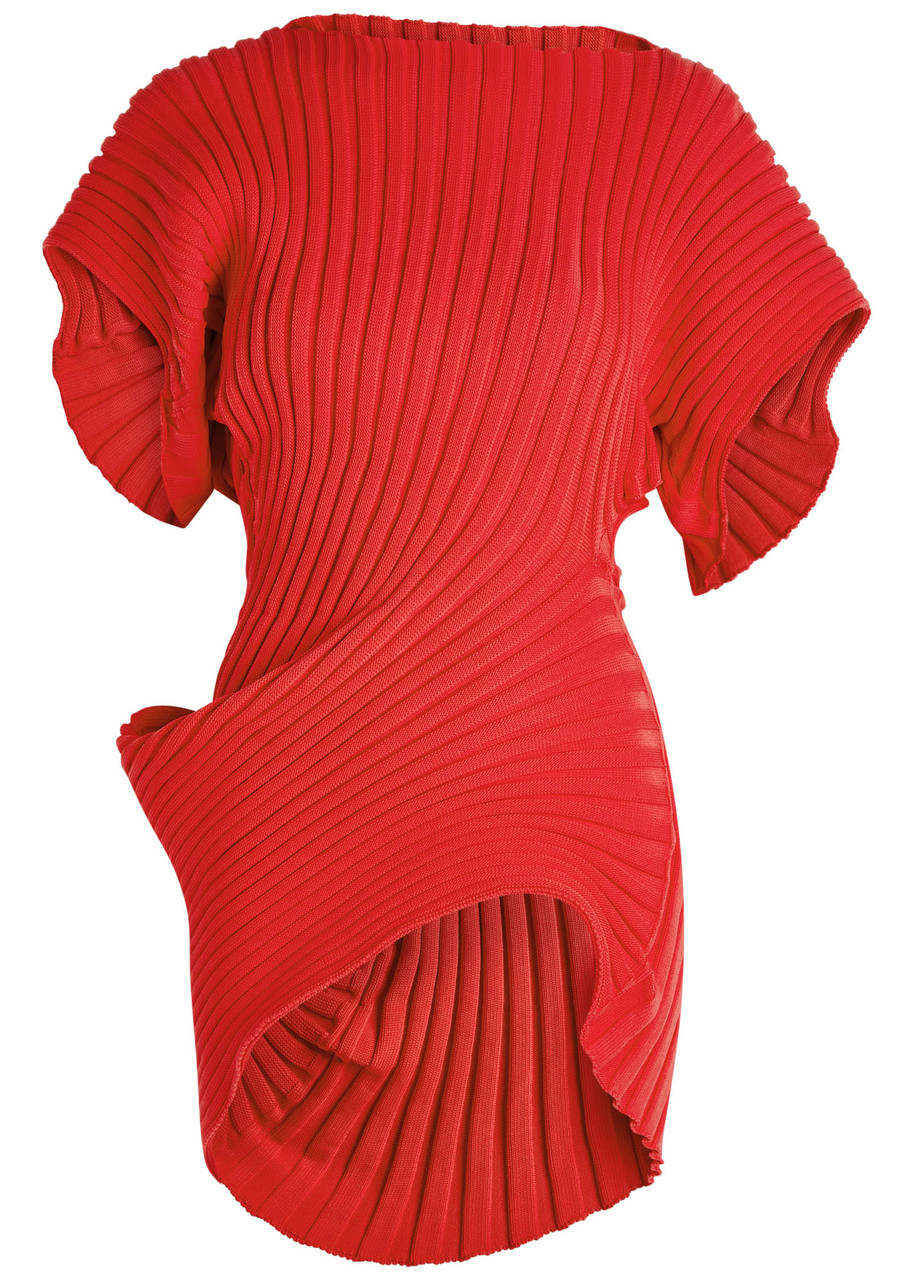 ISSEY MIYAKE Asymmetric ribbed-knit top | Harvey Nichols