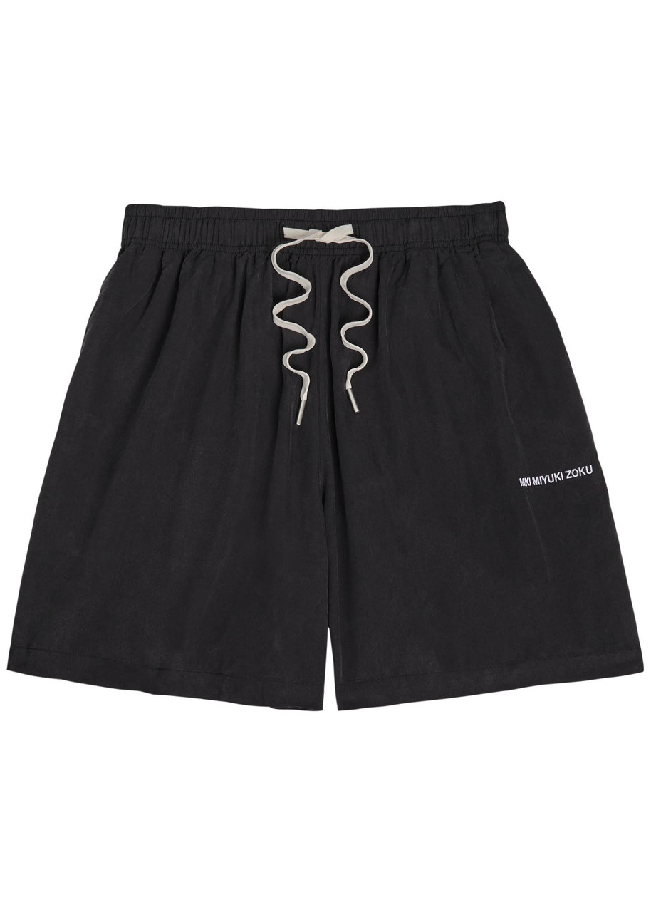 MKI MIYUKI ZOKU Sandwash logo-embroidered woven shorts | Harvey
