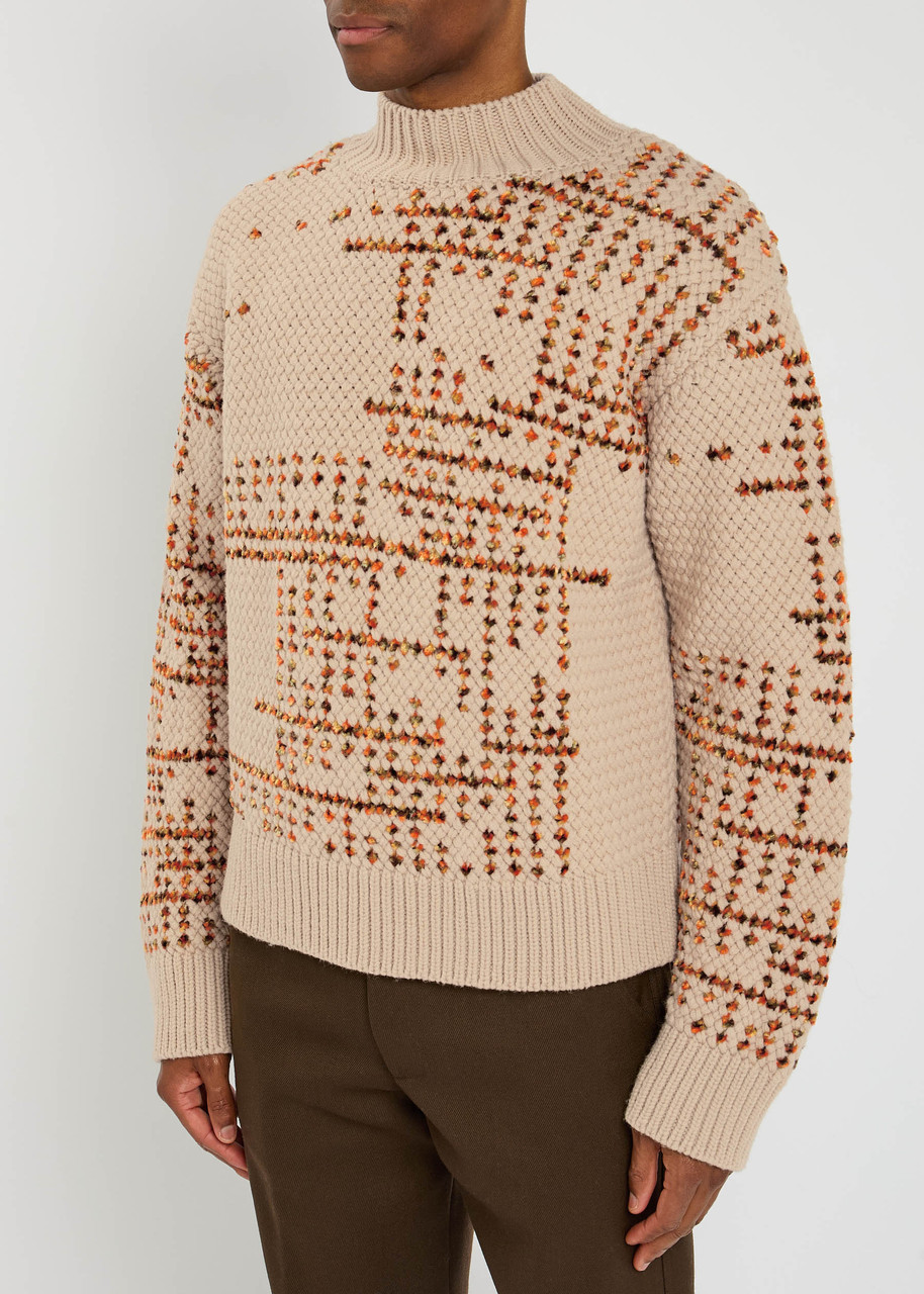 DRIES VAN NOTEN Mauritius patterned wool-blend jumper | Harvey Nichols