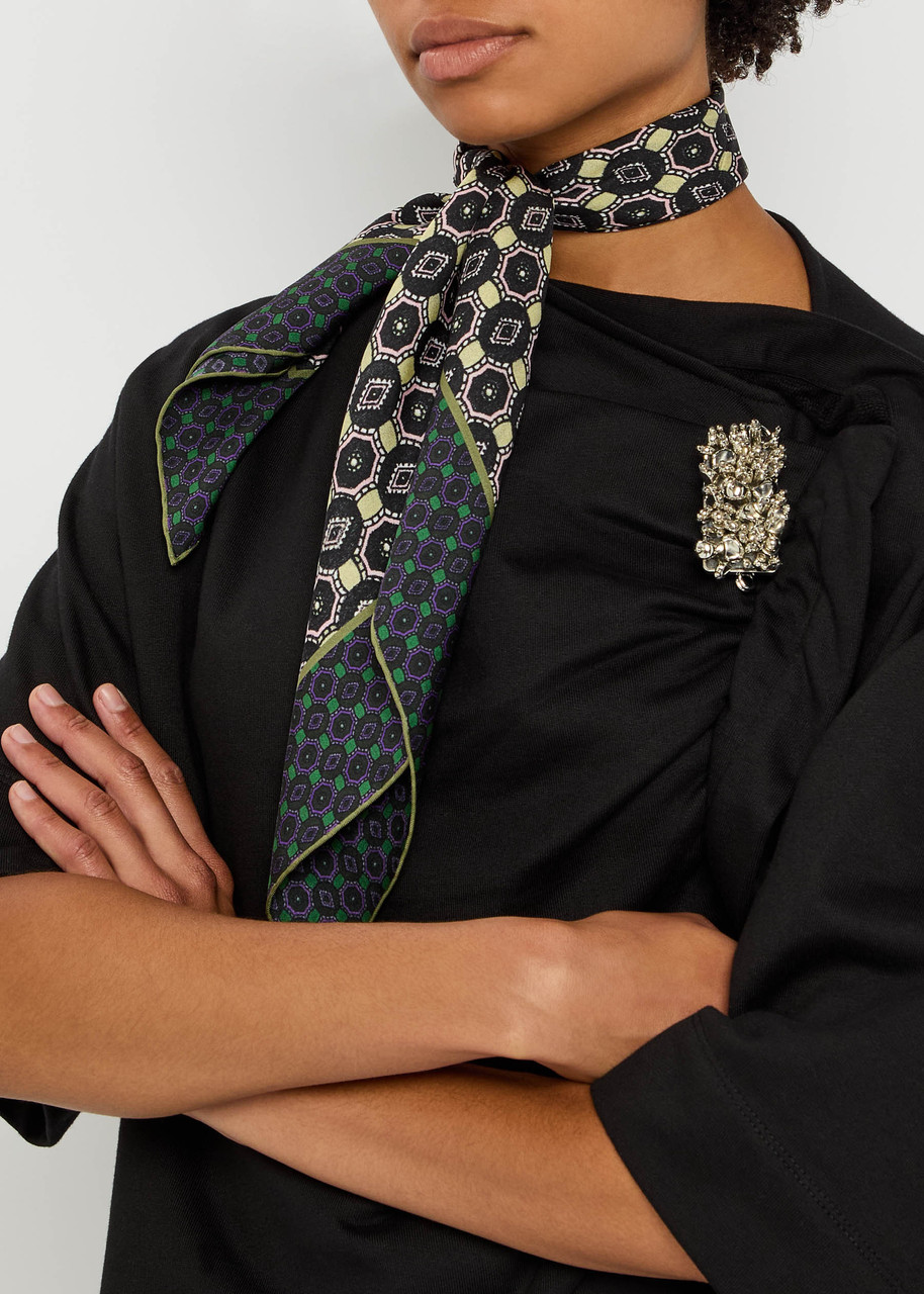 DRIES VAN NOTEN Facet printed silk scarf | Harvey Nichols