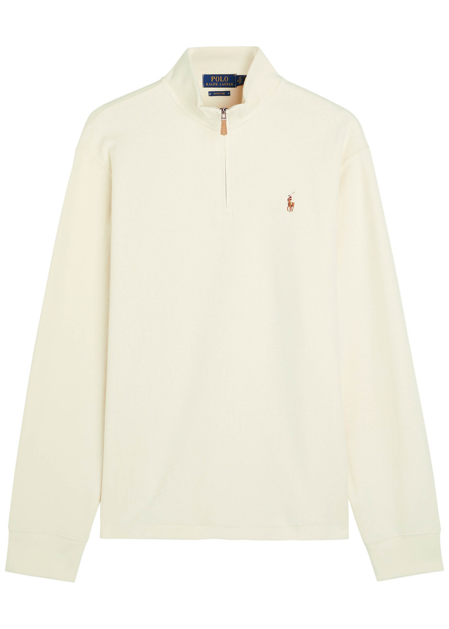 POLO RALPH LAUREN Half-zip cotton-knit sweatshirt | Harvey Nichols