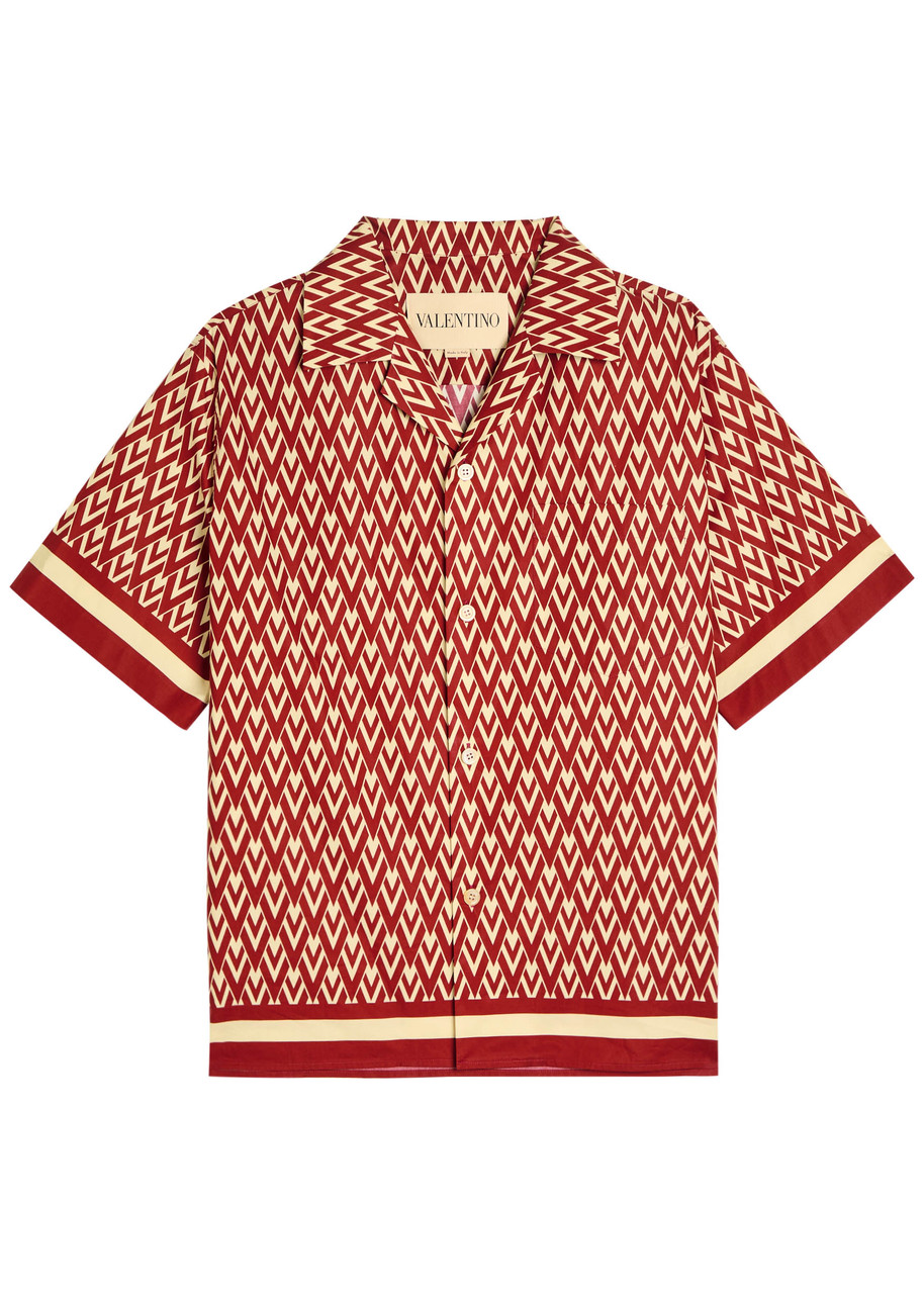 【関税&送料込】Valentino Garavani Printed Poplin Valentino VALENTINO GARAVANI Toute La V printed cotton-poplin shirt