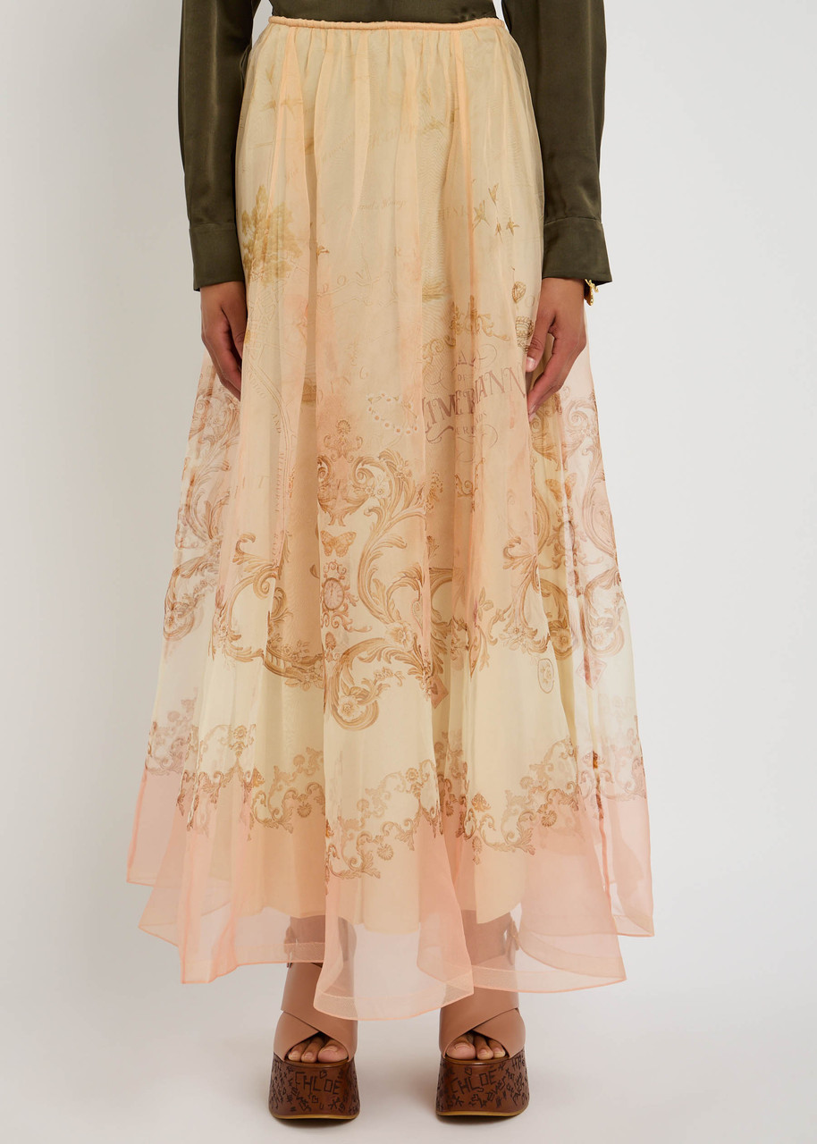 ZIMMERMANN Hypnotic printed silk-organza midi skirt | Harvey ZIMMERMANN Hypnotic printed silk-organza midi skirt | Harvey