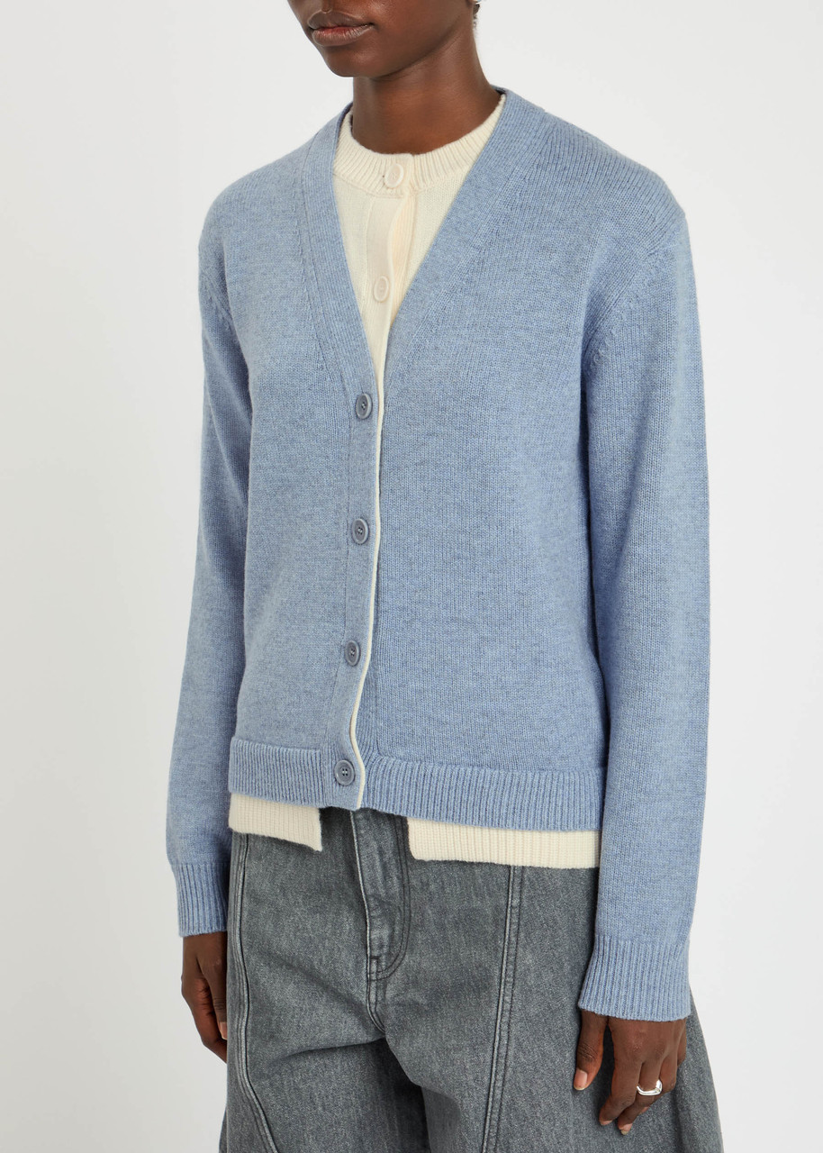JW ANDERSON Layered-effect wool and cashmere-blend cardigan