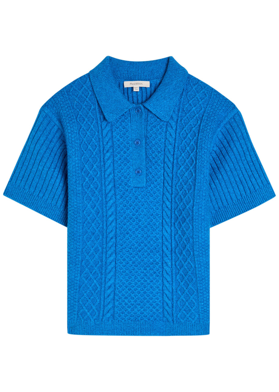 JW ANDERSON Cable-knit polo shirt | Harvey Nichols
