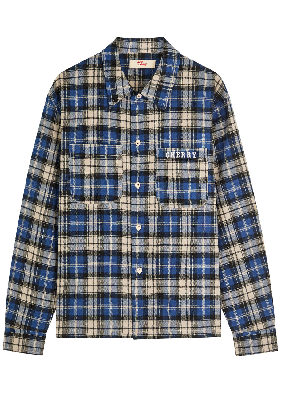 CHERRY LOS ANGELES Logo-embroidered checked flannel shirt | Harvey