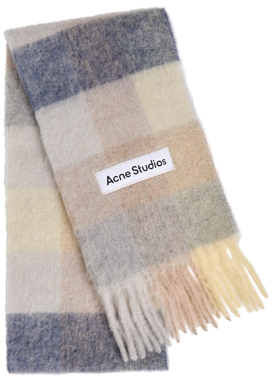 ACNE STUDIOS Vally checked wool-blend scarf | Harvey Nichols