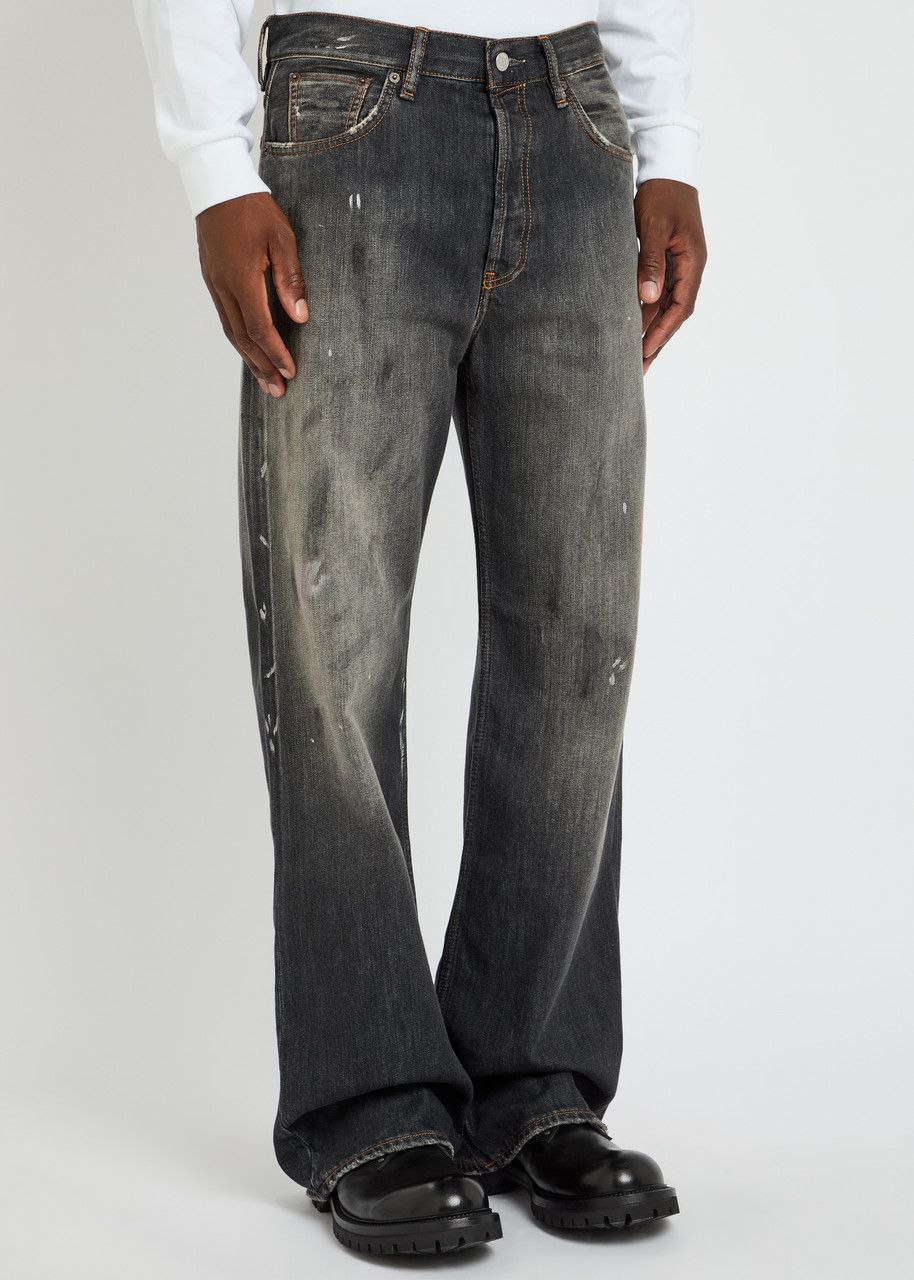 ACNE STUDIOS Paint-splatter straight-leg jeans | Harvey Nichols
