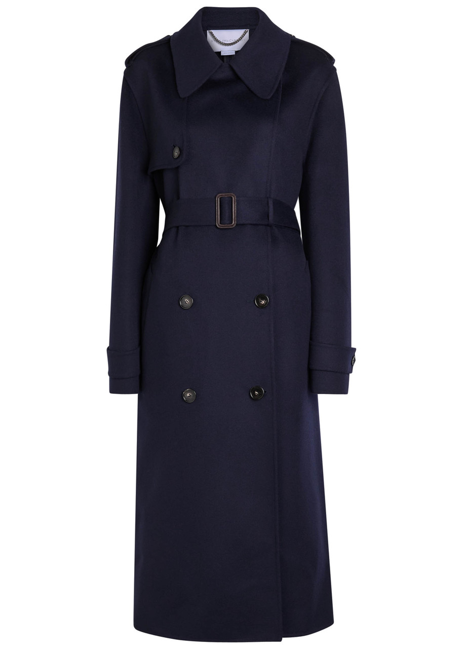 STELLA McCARTNEY 黒 ダブルブレストコート 38 STELLA MCCARTNEY Double Face wool trench coat | Harvey Nichols