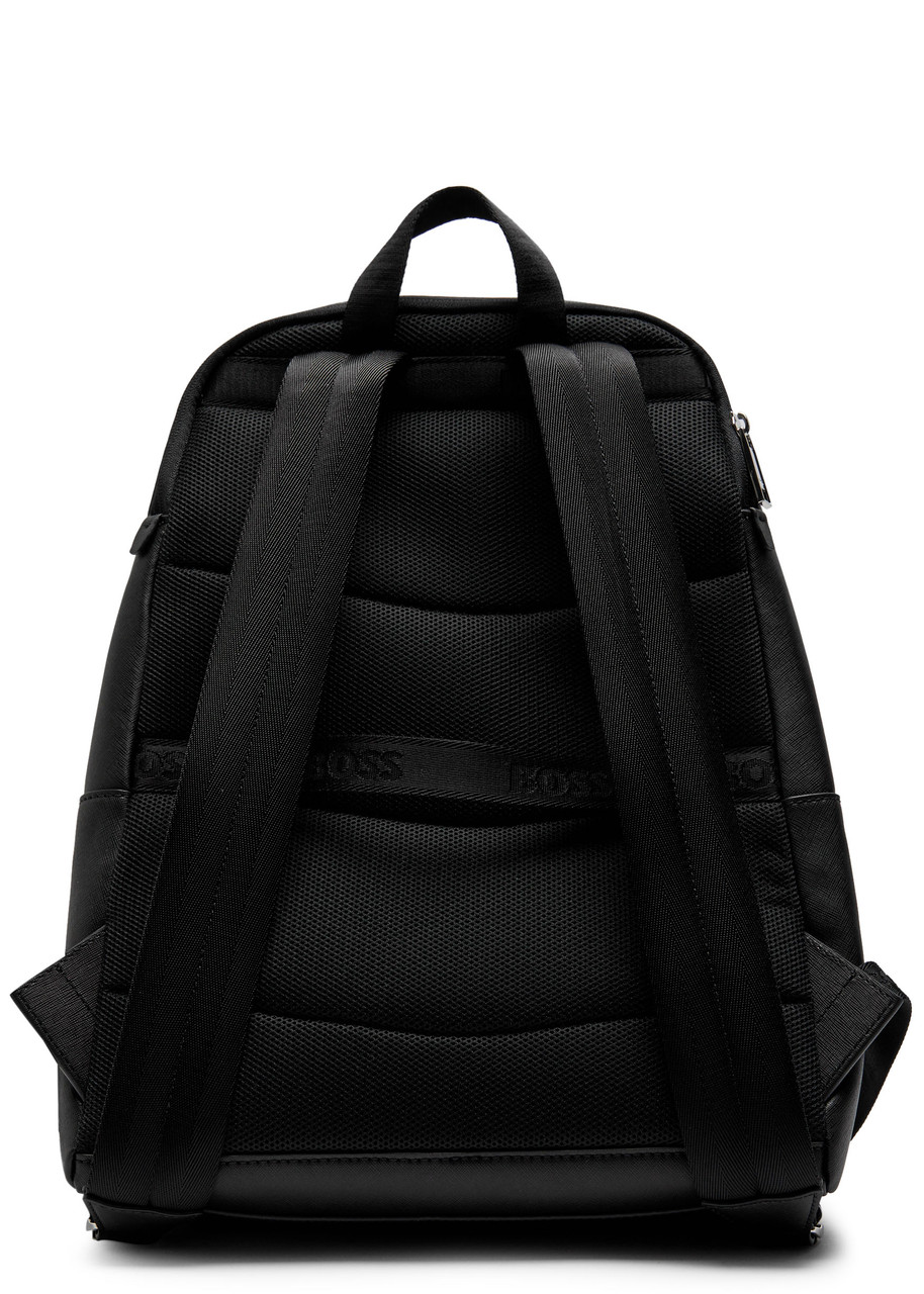 BOSS Logo saffiano leather backpack | Harvey Nichols