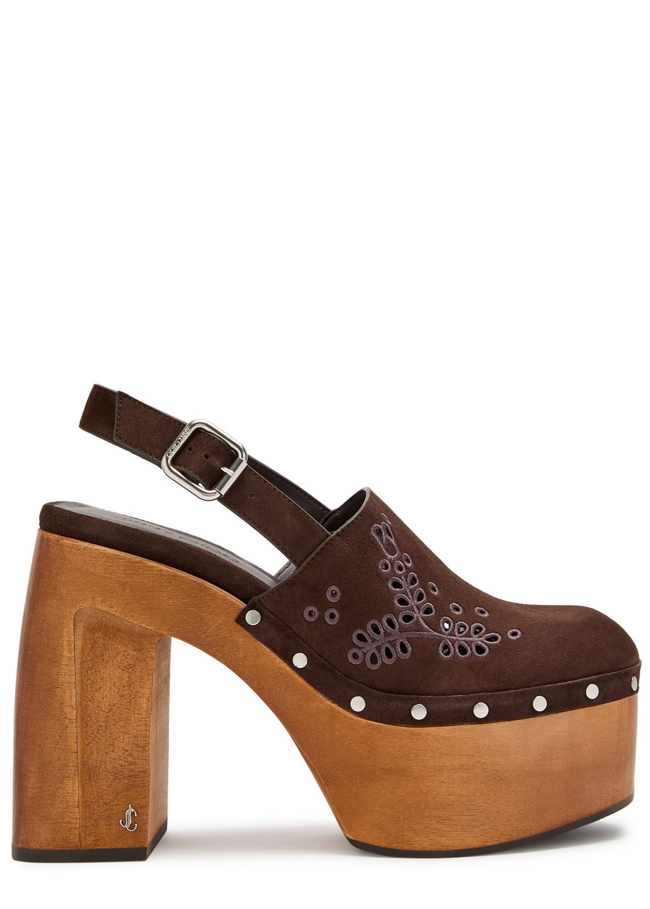 JIMMY CHOO Alida 135 embroidered slingback clogs | Harvey Nichols