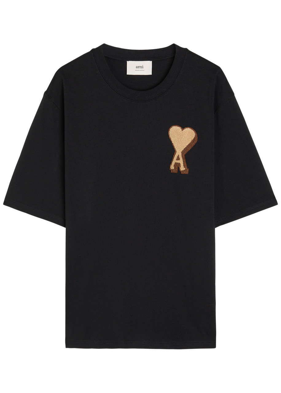 AMI PARIS Logo-appliquéd cotton T-shirt | Harvey Nichols AMI PARIS Logo-appliquéd cotton T-shirt | Harvey Nichols