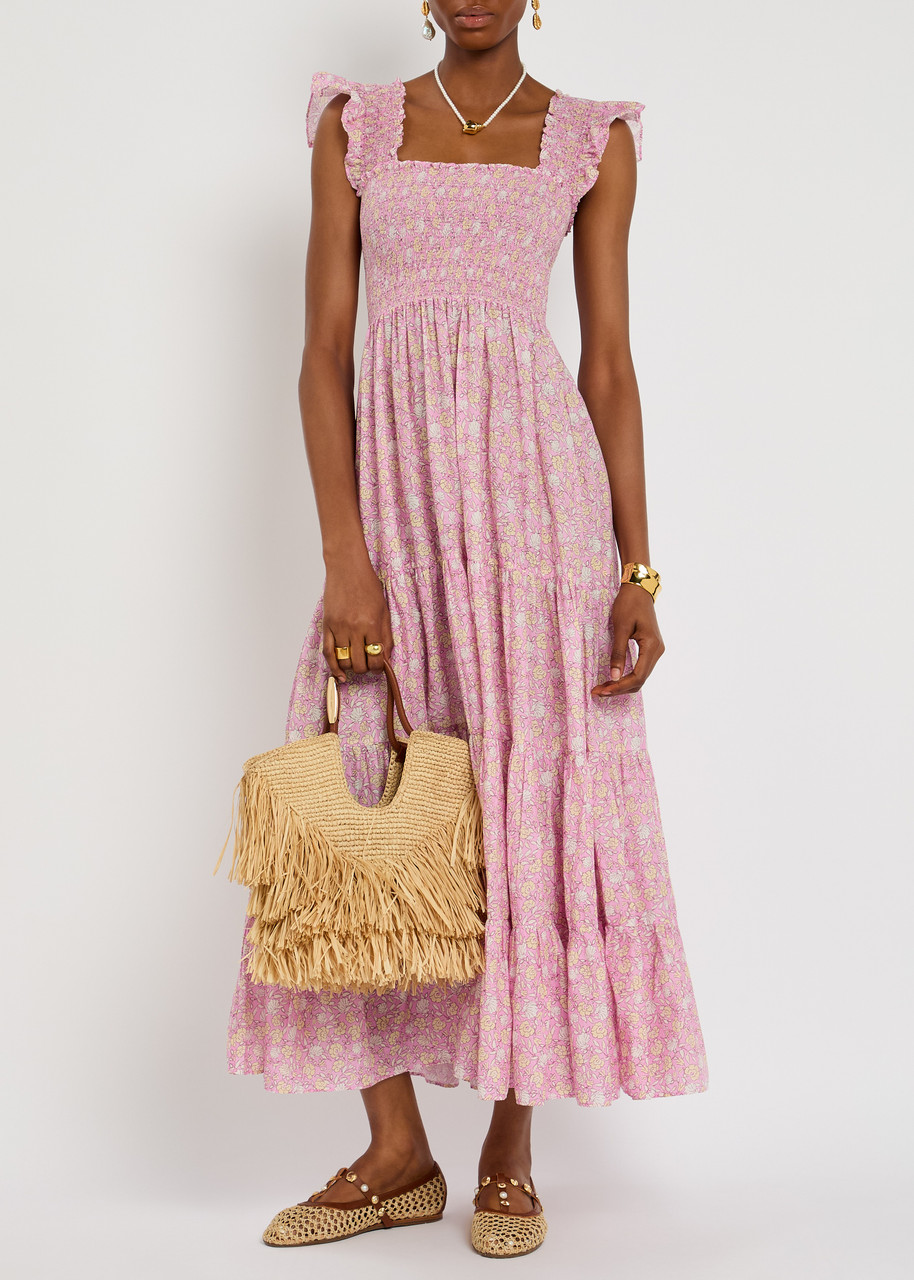 RIXO Kendall floral-print cotton midi dress | Harvey Nichols