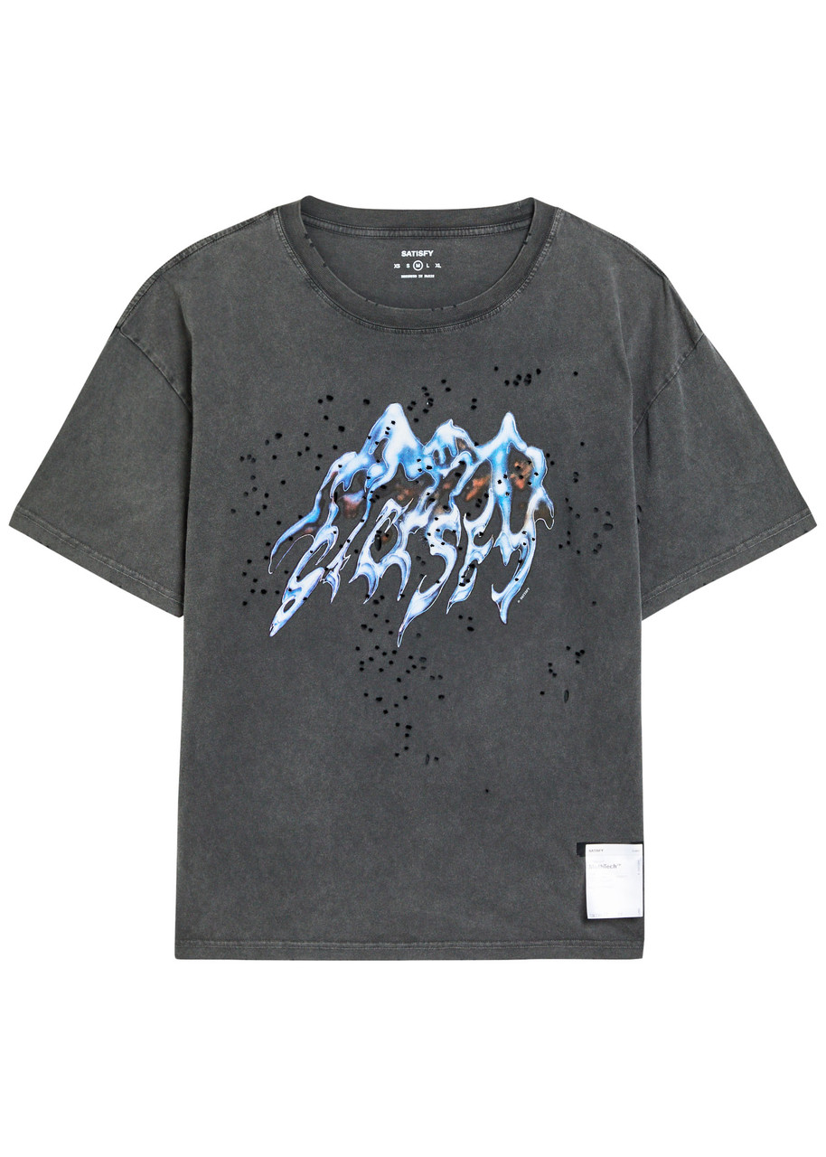 SATISFY MothTech printed distressed cotton T-shirt | Harvey Nichols