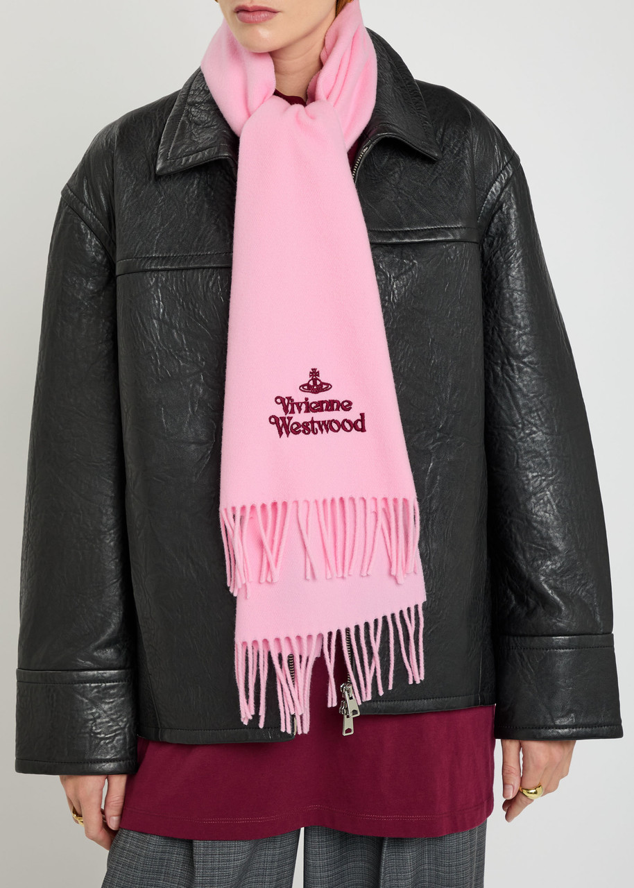 VIVIENNE WESTWOOD Logo-embroidered wool scarf | Harvey Nichols
