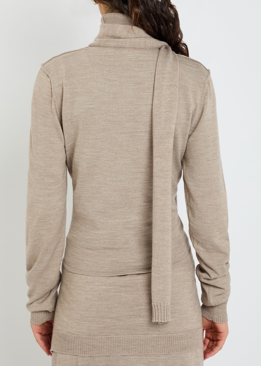 LEMAIRE Twisted scarf-effect knit cardigan | Harvey Nichols