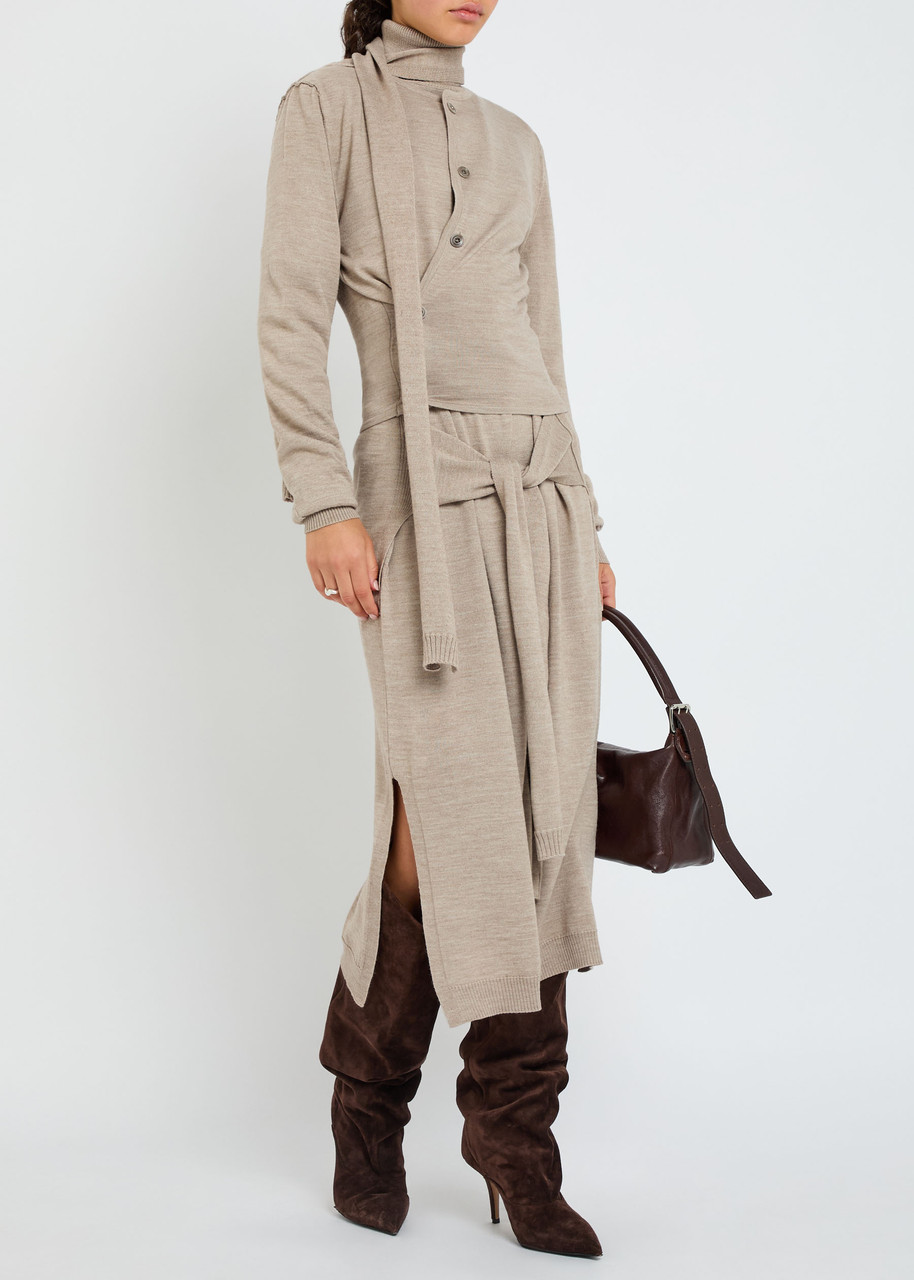LEMAIRE Twisted scarf-effect knit cardigan | Harvey Nichols