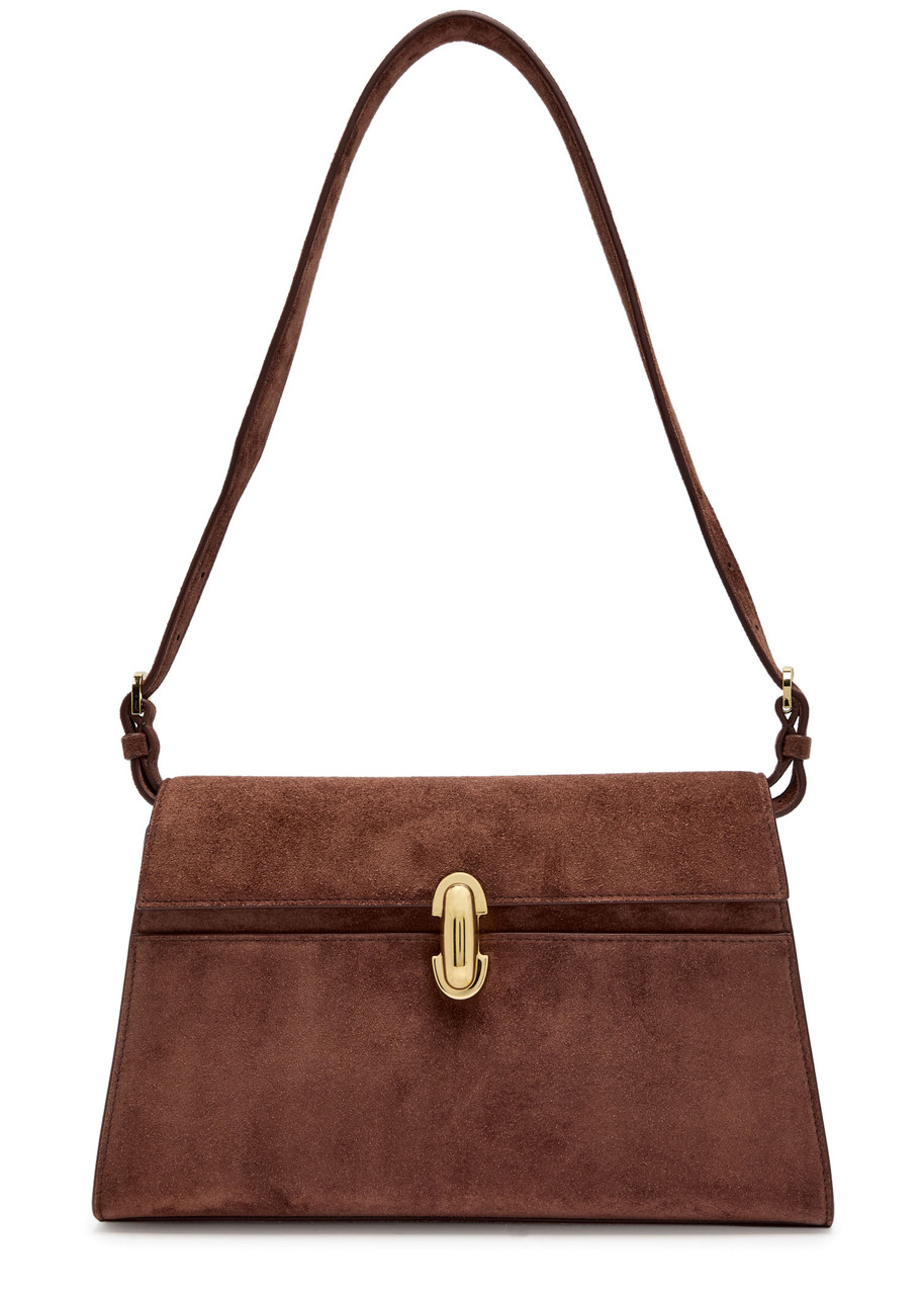 SAVETTE Symmetry suede shoulder bag | Harvey Nichols