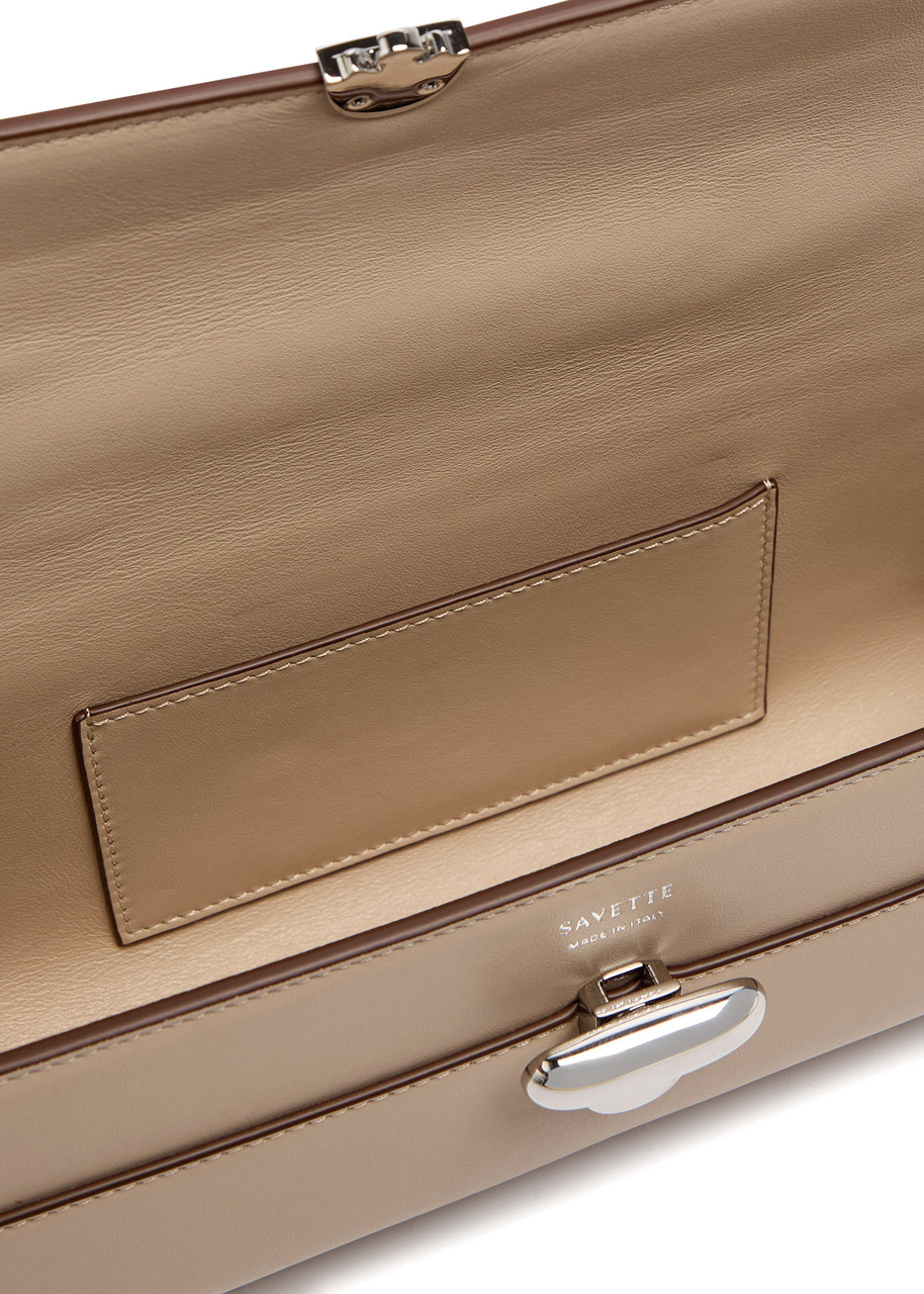 SAVETTE Symmetry slim leather pochette | Harvey Nichols