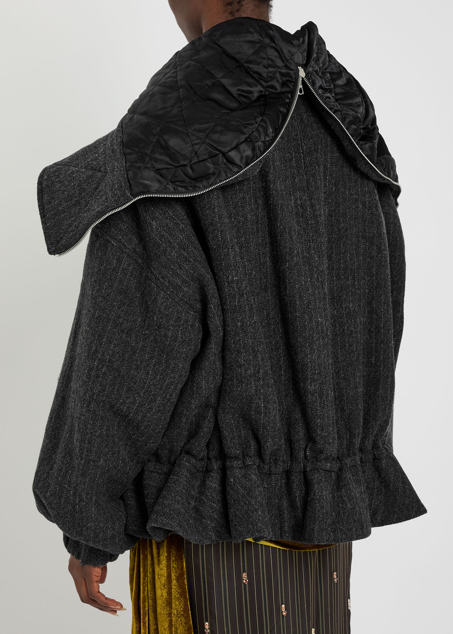DRIES VAN NOTEN Villa hooded quilted wool jacket | Harvey Nichols