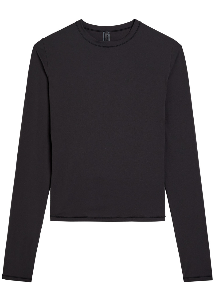 新品【skims】COTTON JERSEY T-SHIRT 黒 M SKIMS Stretch-cotton jersey T-shirt - Soot | NET-A-PORTER