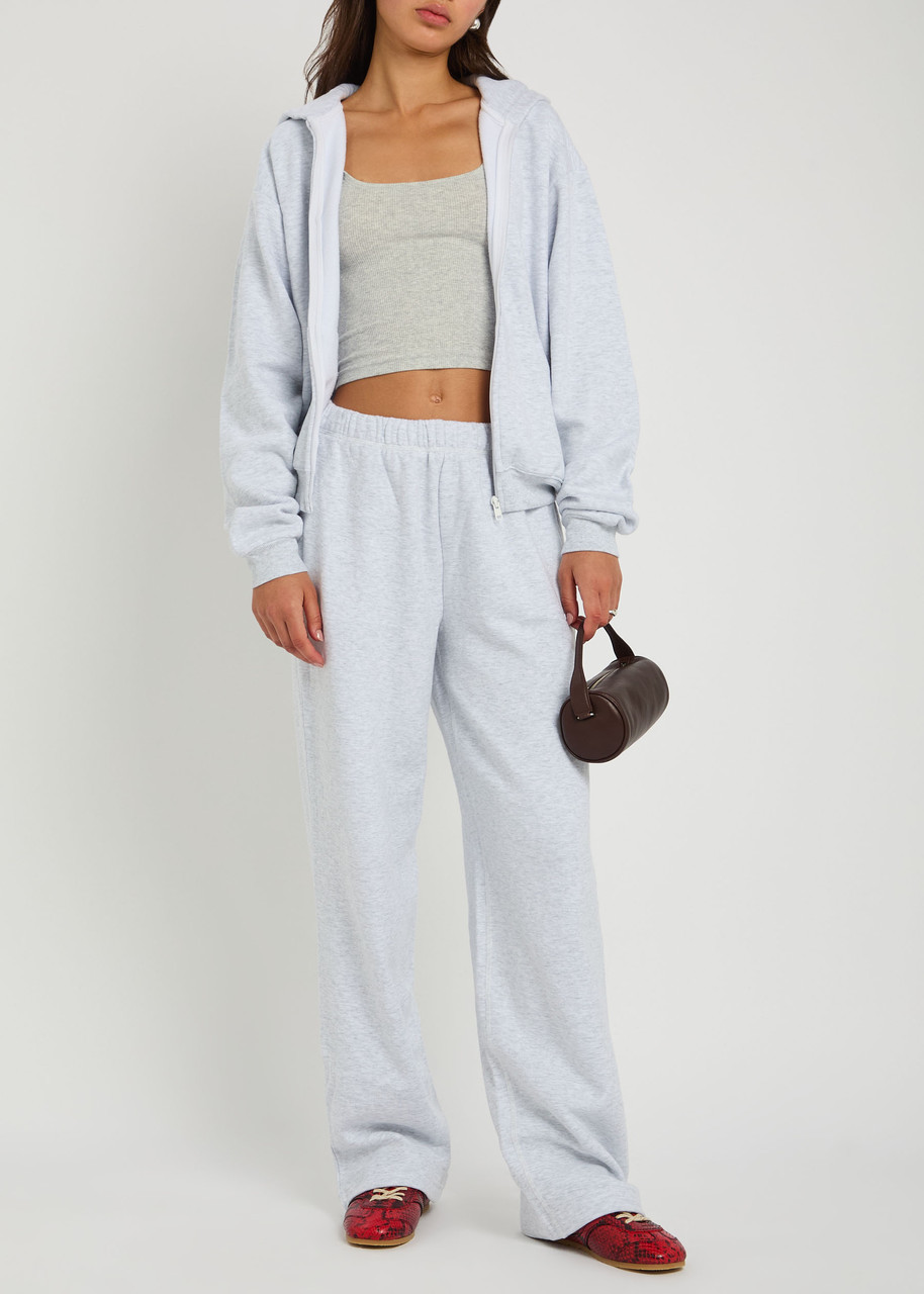 SKIMS Zip-up cotton-blend hooded sweatshirt | Harvey Nichols