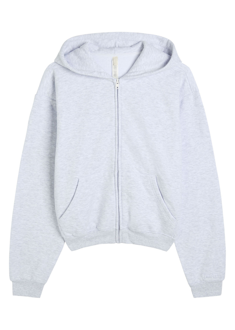 SKIMS Zip-up cotton-blend hooded sweatshirt | Harvey Nichols
