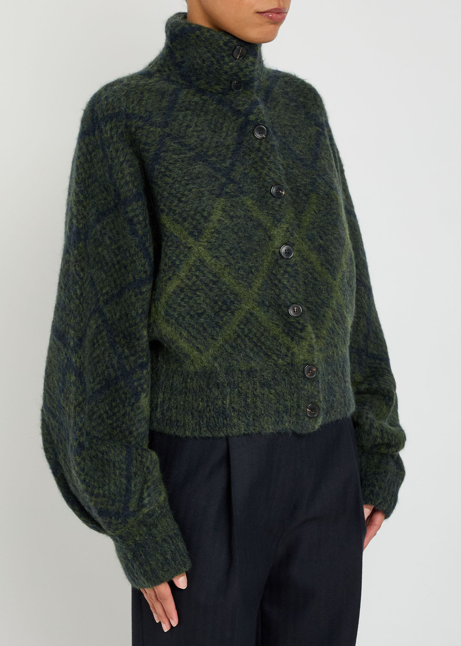 DRIES VAN NOTEN Tifna argyle brushed wool-blend cardigan | Harvey