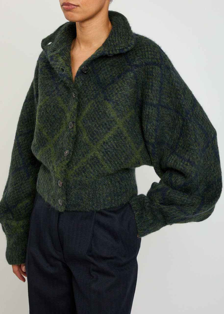 DRIES VAN NOTEN Tifna argyle brushed wool-blend cardigan | Harvey